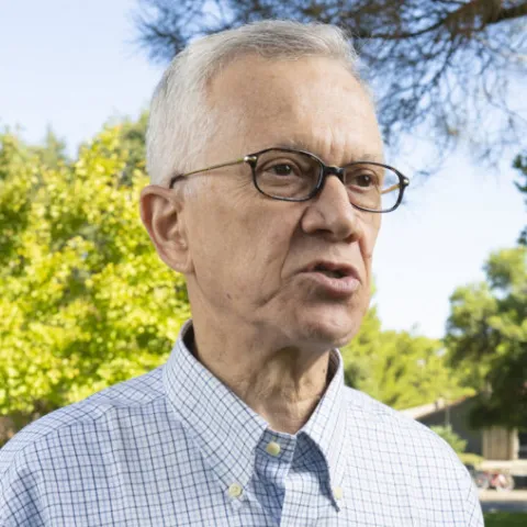 UC Davis Distinguished Professor Walter Leal on the UC Davis campus. (Photo by T.J. Ushing)