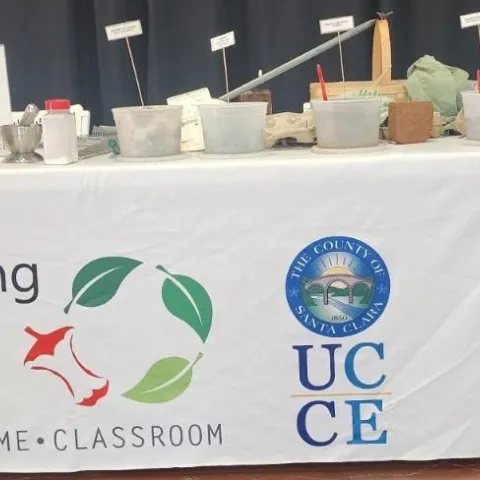 table set up for a community event