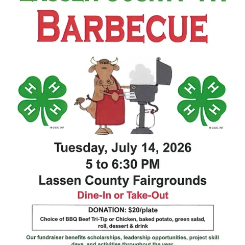 2026 4-H BBQ at Fairgrounds, July 14th