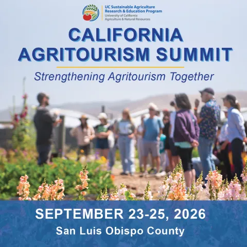 California Agritourism Summit. Image of people on farm.