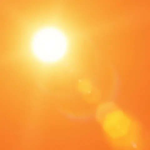 Sun beaming down