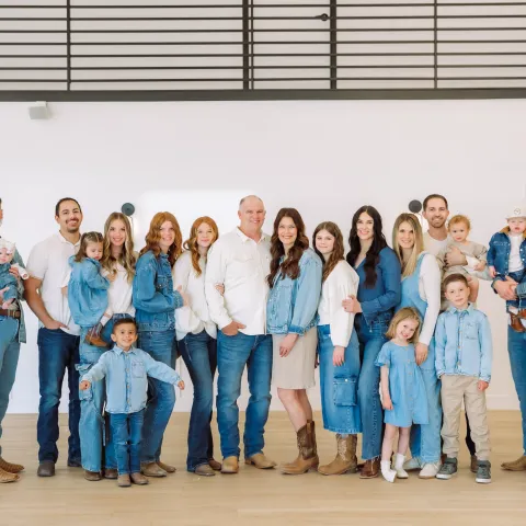 Oliver's Place Farm family photo representing three of the six generations