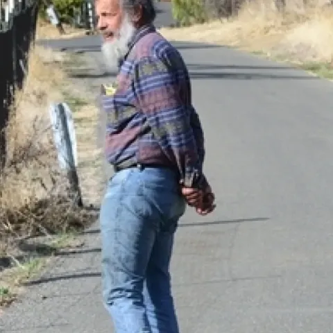 Art Shapiro walking up Gates Canyon, Vacaville.
