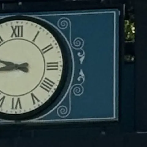 Town Square clock in downtown Vacaville. (Photo by Kathy Keatley Garvey)