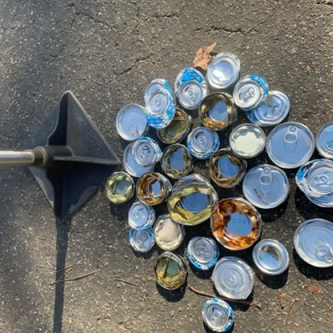 crushed cans for recycling