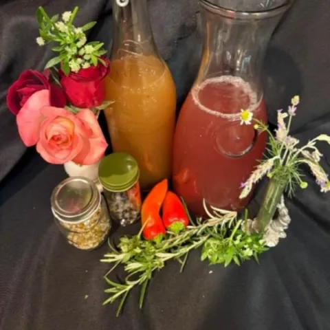 Botanical beverages in carafes