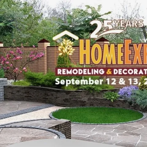 Home Expo 25th Year In from of a corner garden area