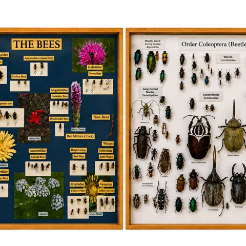 insect displays from the Bohart Museum of Entomology