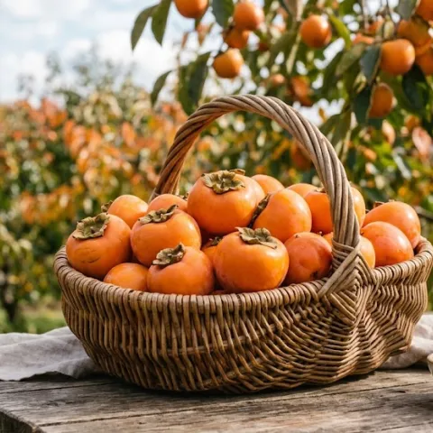 image of a basket of persimmons