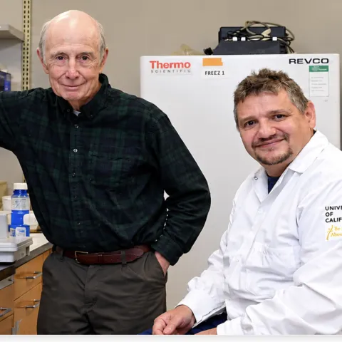 UC Davis Distinguished Professor Bruce Hammock and Christophe Morisseau