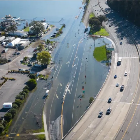 King tide flooding in northern California in January 2023