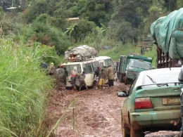 Traffic jam, bad roads, Cameroon