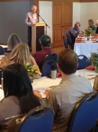 Warren Weber discussing his 