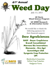 Weed Day 2017 poster listing sponsors
