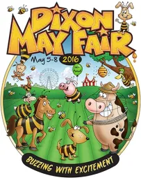 Bees buzzed in Steve Dana's poster for the 2016 Dixon May Fair. The theme: