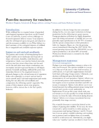 Post-fire recovery for ranchers