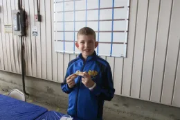 Student eating cherimoya