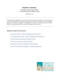 Organics Recycling Regulatory Summary SD County 10.13.16 copy
