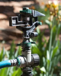 Home irrigation set to timer. Photo by Alan Levine.