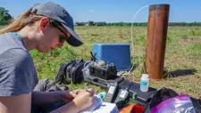 Sampling properties of the well water. Photo by Alex Kendrick.
