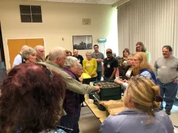 Learning about vermicomposting.