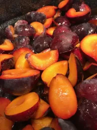 Fresh plums ready for canning