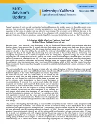 Lassen County Farm Advisors Update newsletter