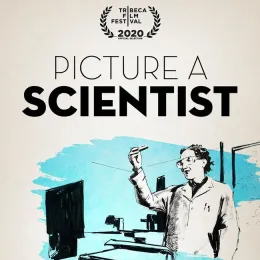 Image of a woman scientist in a lab coat.