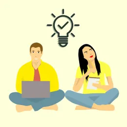 Computer work on floor brainstorm