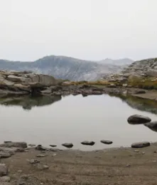 Smoke from wildfire inundates the Tokopah Basin in Sequoia National Park during the summer of 2020. Photo by S. Sadro.