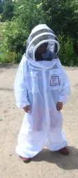 Children delight in learning about bees and trying on the beekeeper suits. (Photo by Kathy Keatley Garvey)