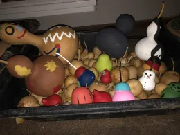 Painted and unpainted gourds