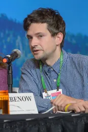 UC Davis doctoral candidate Zachary Griebenow anchoring the UC Davis Entomology Games to a national championship. (Photo courtesy of ESA)