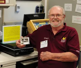 UC Davis distinguished emeritus professor Robbin Thorp, 1933-2019, shown here at the Bohart Museum of Entomology in March, 2017. (Photo by Kathy Keatley Garvey)