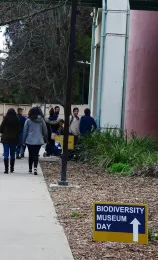 Follow the signs to the UC Davis Biodiversity Museum Day exhibits! (Photo by Kathy Keatley Garvey)