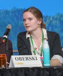 Jill Oberski competing in a Entomology Games match at the 2018 ESA meeting. The UC Davis team won the national championship. (ESA Photo)