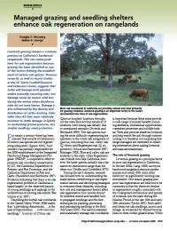 Managed grazing and seedling shelters enhance oak regeneration on rangelands