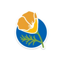 UC Master Gardener Logo Mark - Poppy on a blue dot.