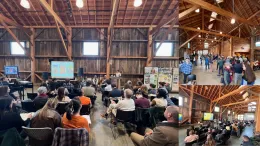 Gathering of people indoors for the California Hub Convening.