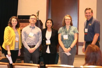 CWSS Student Paper Winners. Pictured from Left to Right (Katie Driver, Alex Ceseski, Diana Camarena, HannahJoy Kennedy, and CWSS Director/Student Liaison Scott Oneto