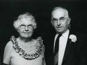 Tracy and Ruth Storer, photographed on Tracy's 80th birthday in 1968. The Storer Lectureship memorializes them.
