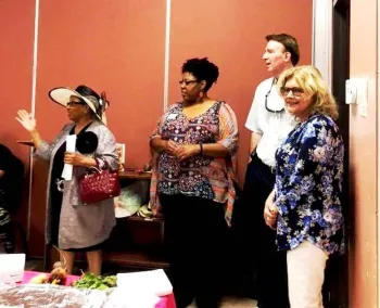 Master Gardener Christy L. Gray (center) with Assemblywoman Cheryl Brown & Linda Yeh and Library Staff