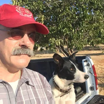 Macon with border collie Mae.