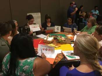 Farm Smart educators presenting resources for teachers at the California Agriculture in the Classroom Conference