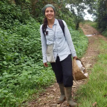 Estelí Jiménez-Soto engaged in field work.