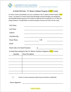 In-kind gift form template preview