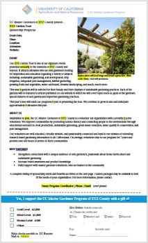 Garden Tour sponsorship packages template preview