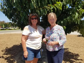 Harvest Coordinator Karen Talbot (left) and Board President Joan Graham (right)
