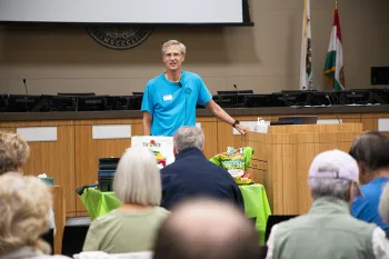 Master Gardener giving a talk at the 40th Anniversary Fall Festival