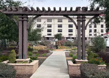 Arcadian Avenue entrance to the Enloe Hospital garden area. J.C. Lawrence